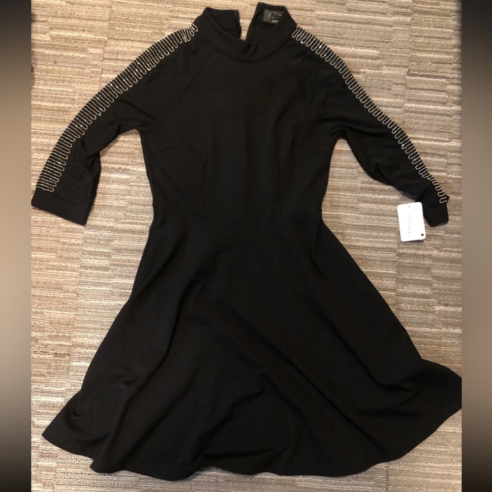 Black long sleeve ball dress